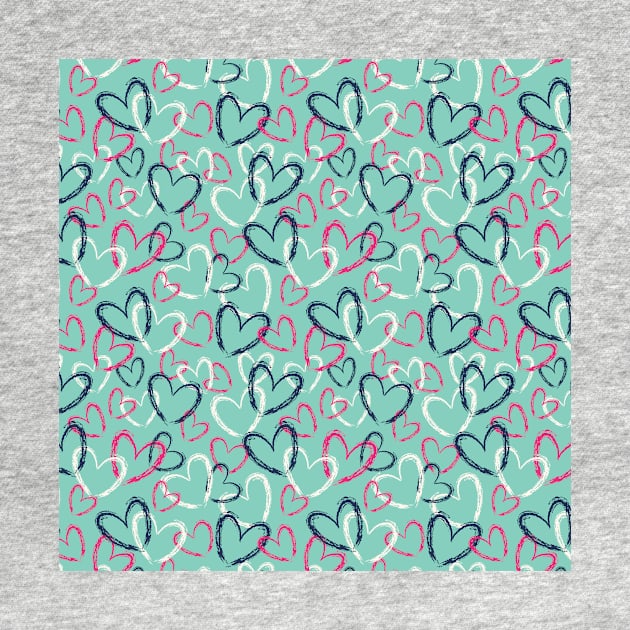 Blue Hearts Love Valentine's Day Pattern by greenoriginals